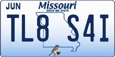 MO license plate TL8S4I