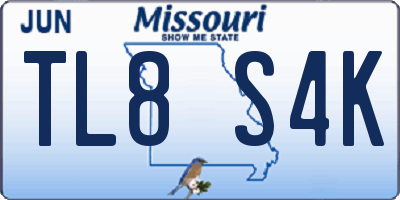 MO license plate TL8S4K