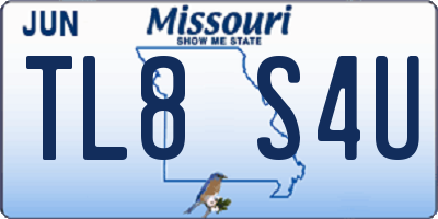 MO license plate TL8S4U