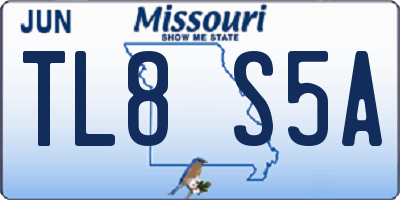 MO license plate TL8S5A
