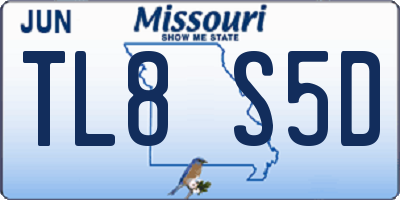 MO license plate TL8S5D