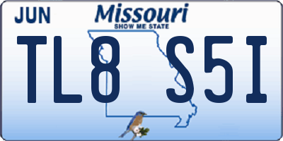 MO license plate TL8S5I