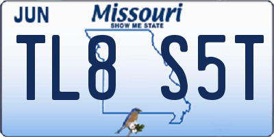MO license plate TL8S5T
