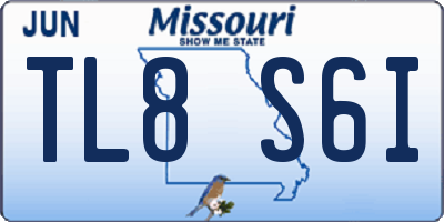 MO license plate TL8S6I