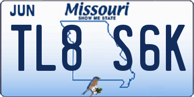 MO license plate TL8S6K