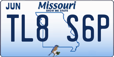 MO license plate TL8S6P