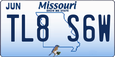 MO license plate TL8S6W