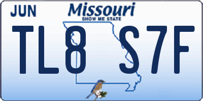 MO license plate TL8S7F