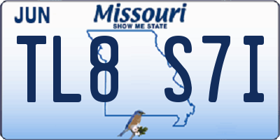 MO license plate TL8S7I