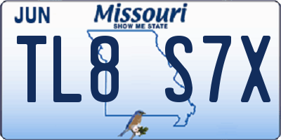 MO license plate TL8S7X