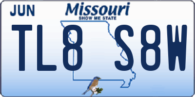 MO license plate TL8S8W