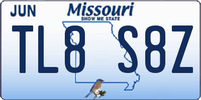MO license plate TL8S8Z