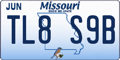 MO license plate TL8S9B