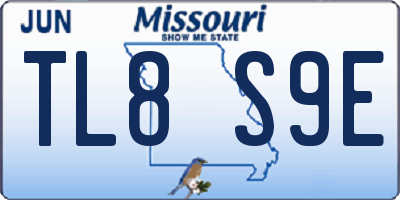 MO license plate TL8S9E