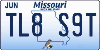 MO license plate TL8S9T
