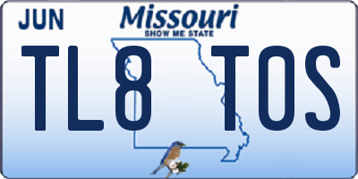 MO license plate TL8T0S