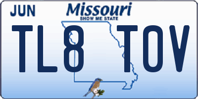 MO license plate TL8T0V