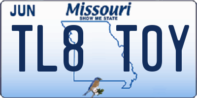 MO license plate TL8T0Y