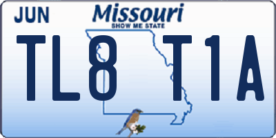 MO license plate TL8T1A