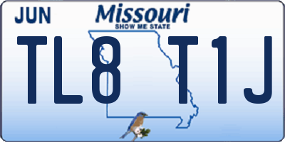 MO license plate TL8T1J