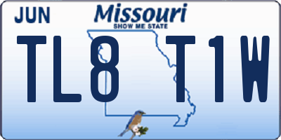 MO license plate TL8T1W