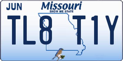 MO license plate TL8T1Y