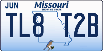 MO license plate TL8T2B