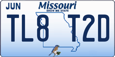 MO license plate TL8T2D