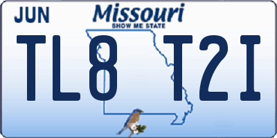 MO license plate TL8T2I