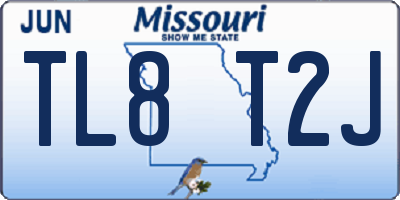 MO license plate TL8T2J