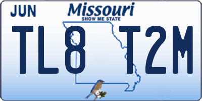 MO license plate TL8T2M