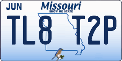 MO license plate TL8T2P