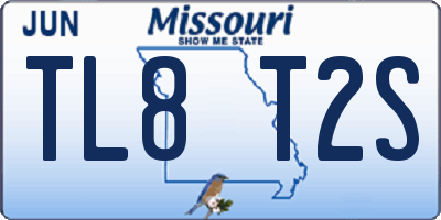 MO license plate TL8T2S