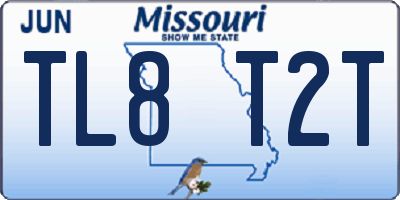 MO license plate TL8T2T