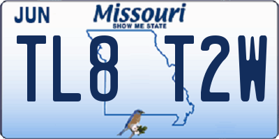 MO license plate TL8T2W