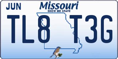 MO license plate TL8T3G