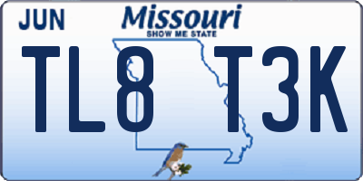 MO license plate TL8T3K