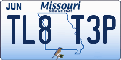 MO license plate TL8T3P