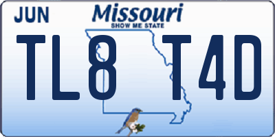 MO license plate TL8T4D