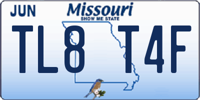 MO license plate TL8T4F
