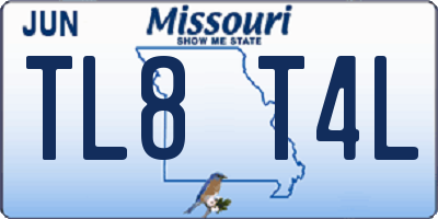 MO license plate TL8T4L