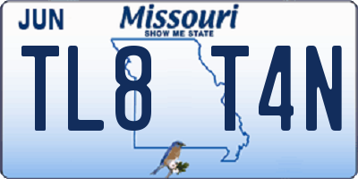MO license plate TL8T4N