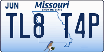 MO license plate TL8T4P