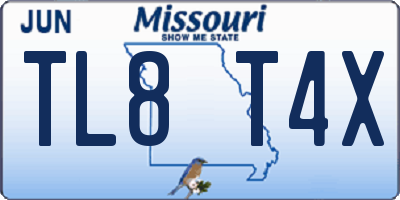 MO license plate TL8T4X