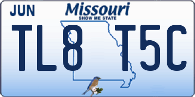 MO license plate TL8T5C