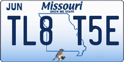 MO license plate TL8T5E