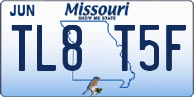 MO license plate TL8T5F