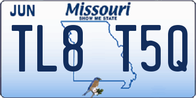 MO license plate TL8T5Q
