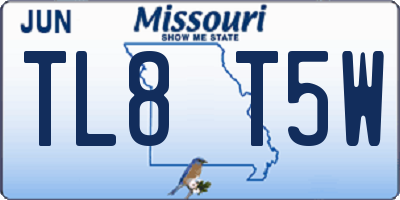 MO license plate TL8T5W