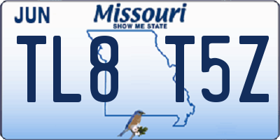 MO license plate TL8T5Z